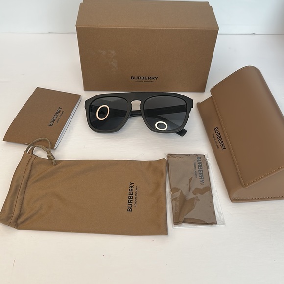 New Authentic BURBERRY Wren Dark Grey Browline Men's Sunglasses - Picture 9 of 13